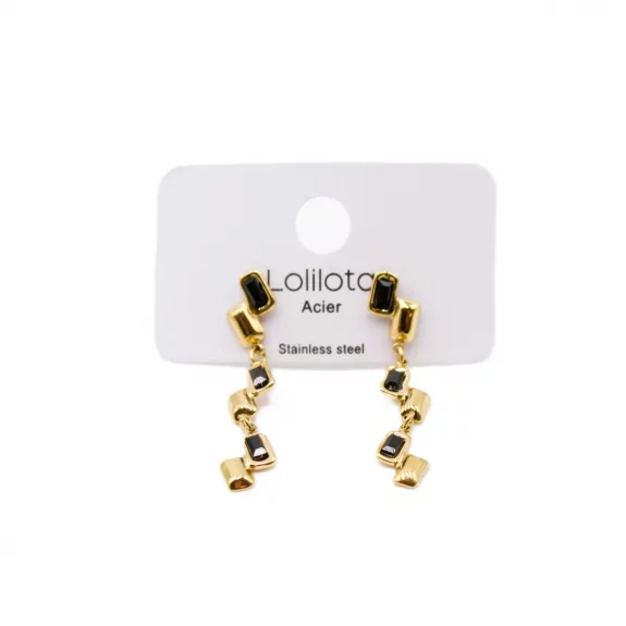 Boucle d'oreille acier - pendante