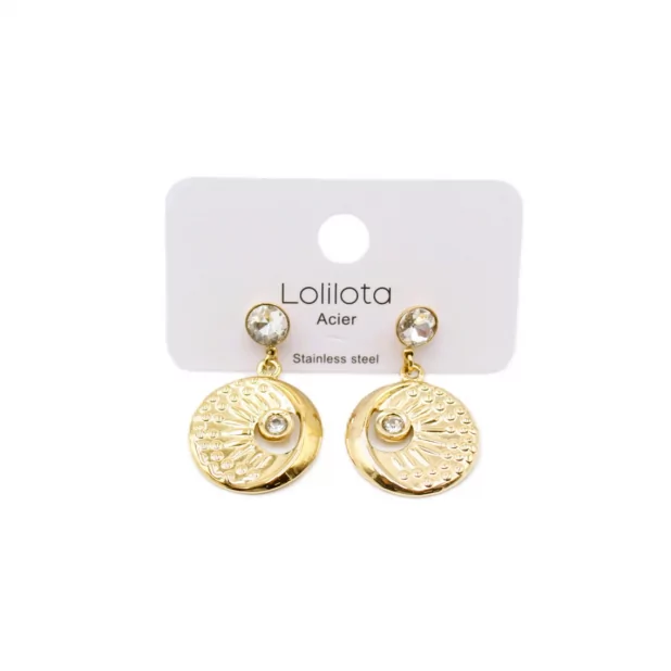 Boucle d'oreille acier - oeil