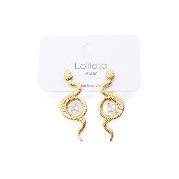 Boucle d'oreille acier - serpent