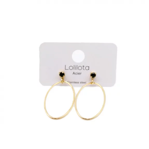 Boucle d'oreille acier - ovale