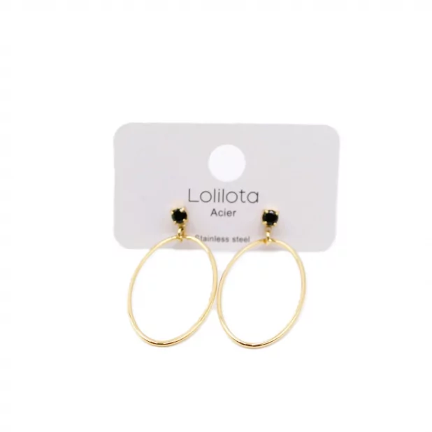 Boucle d'oreille acier - ovale