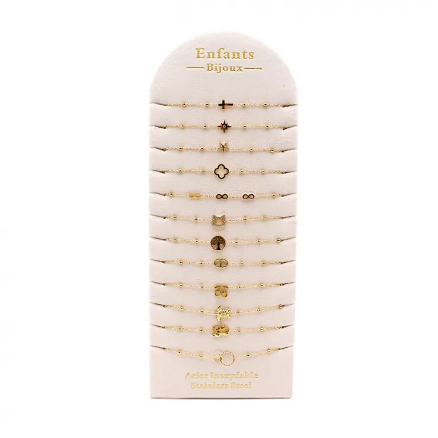 Pack 12 bracelets acier pour enfants