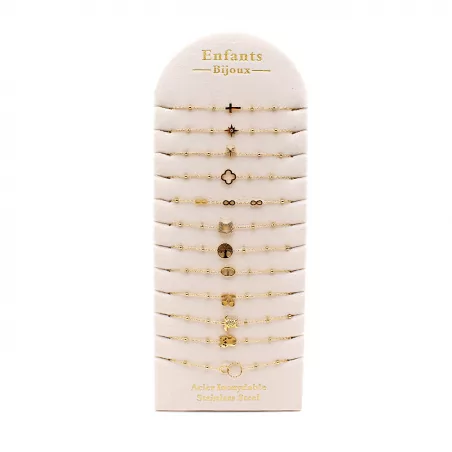 Pack 12 bracelets acier pour enfants