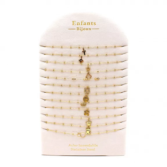 Pack 12 colliers acier pour enfants