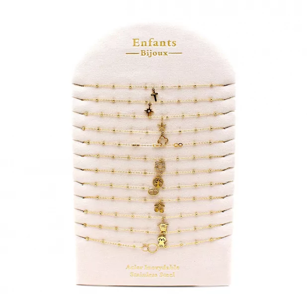 Pack 12 colliers acier pour enfants