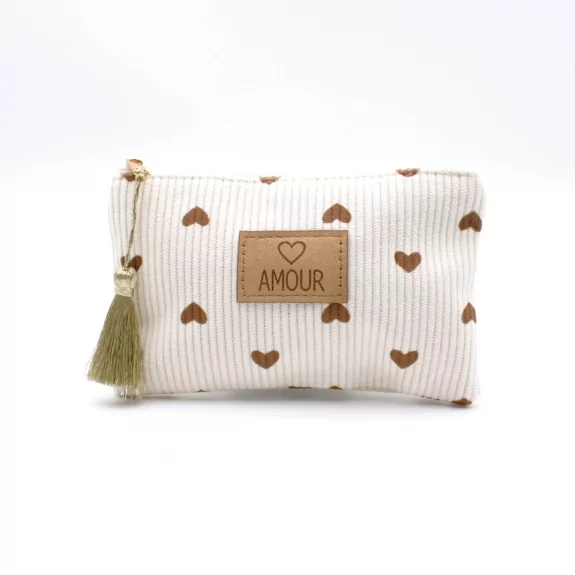 Petite pochette côtelée cœur - AMOUR