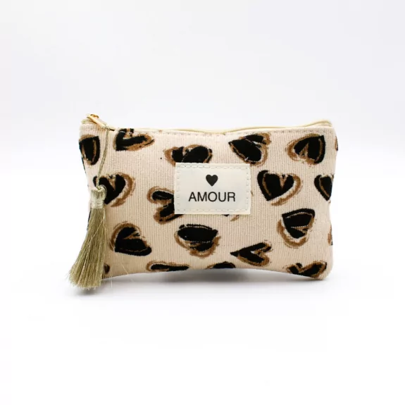 Petite pochette double cœurs - AMOUR