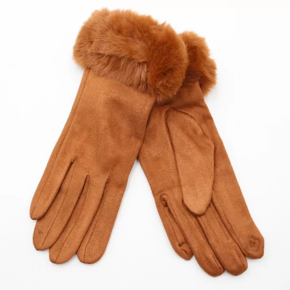 Gant suédine avec fausse fourrure