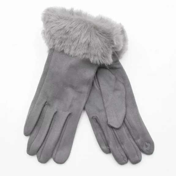 Gant suédine avec fausse fourrure