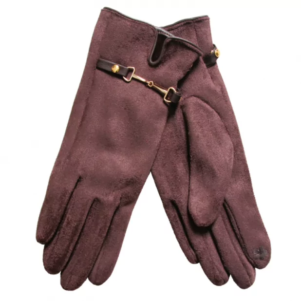 Gant suédine avec étrier doré