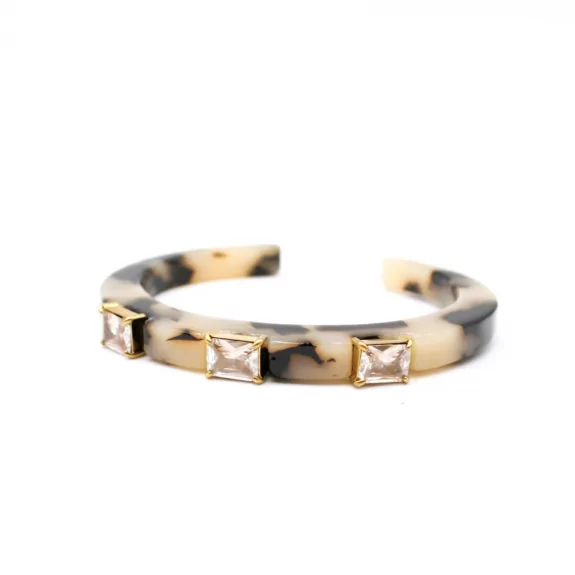 Bracelet manchette léopard avec cristal