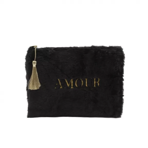 Pochette fourrure message AMOUR