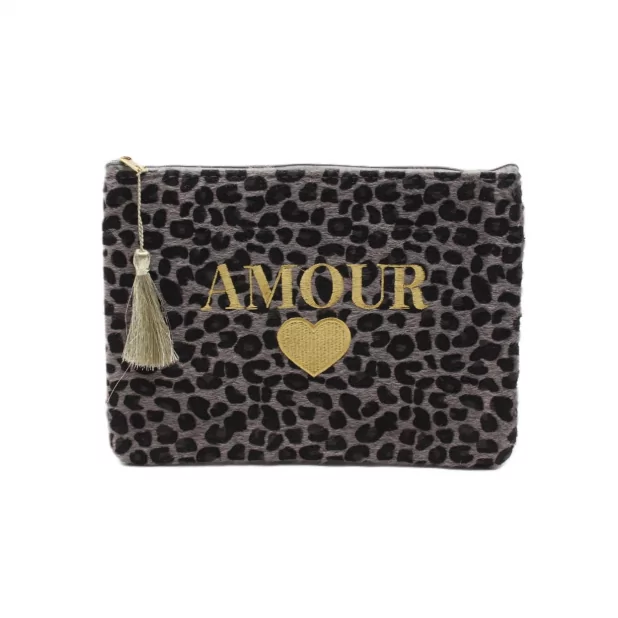 Pochette léopard message AMOUR