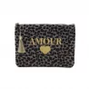 Pochette léopard message AMOUR