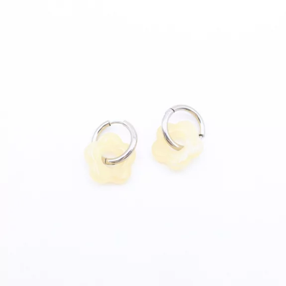 Créoles argentées fleurs Mahju