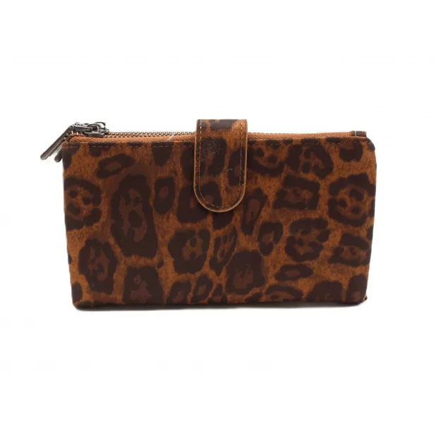 Grand porte monnaie aspect léopard