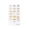 Pack 18 bagues acier inoxydable - doré blanc