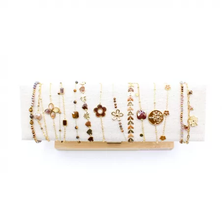 Pack de 12 bracelets acier - marron