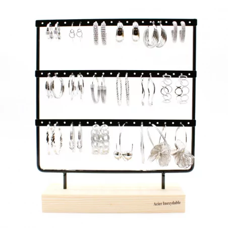 Pack 18 créoles acier inoxydable argenté