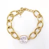 Bracelet maille avec cabochon cristal