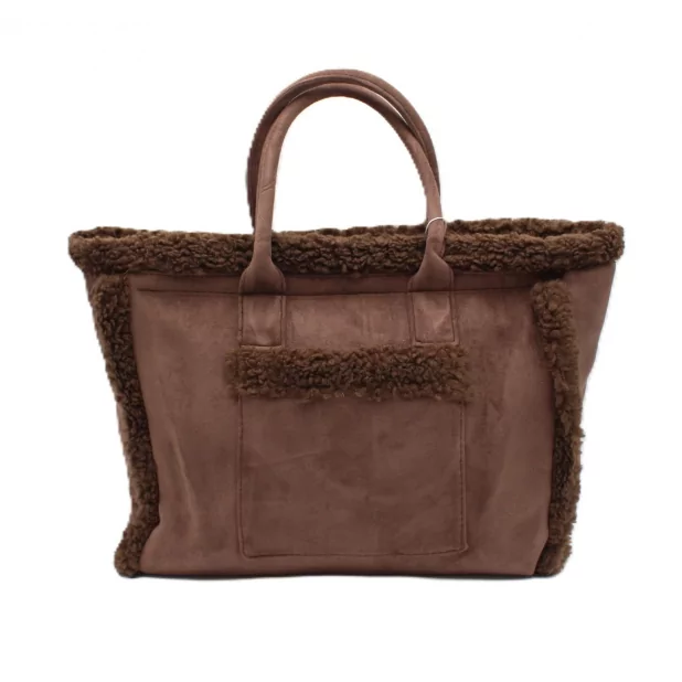Sac cabas finition moumoute avec poche