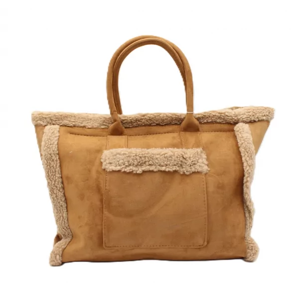 Sac cabas finition moumoute avec poche