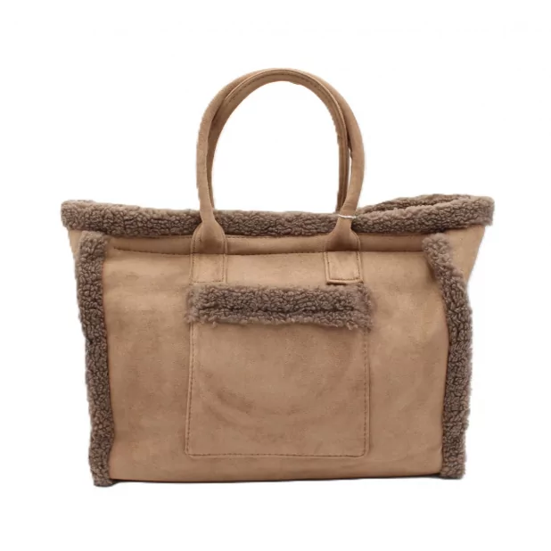 Sac cabas finition moumoute avec poche