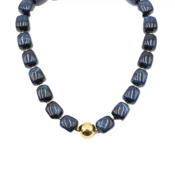 Collier résine et boule dorée