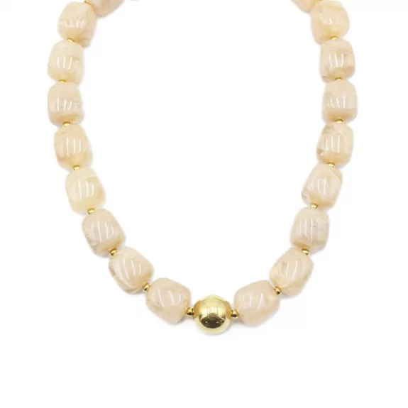 Collier résine et boule dorée