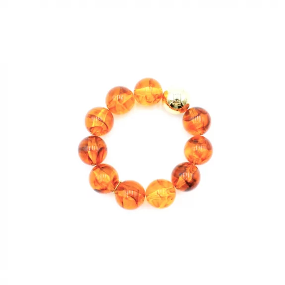 Bracelet boule résine et boule dorée