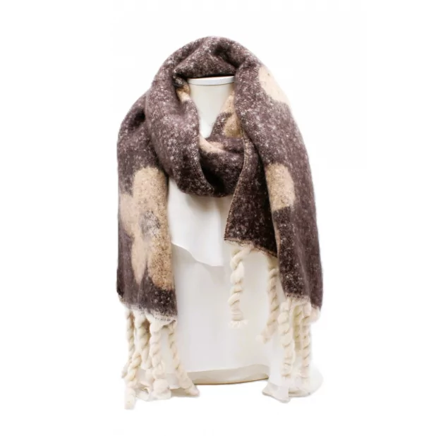 écharpe chaude motif fleurs