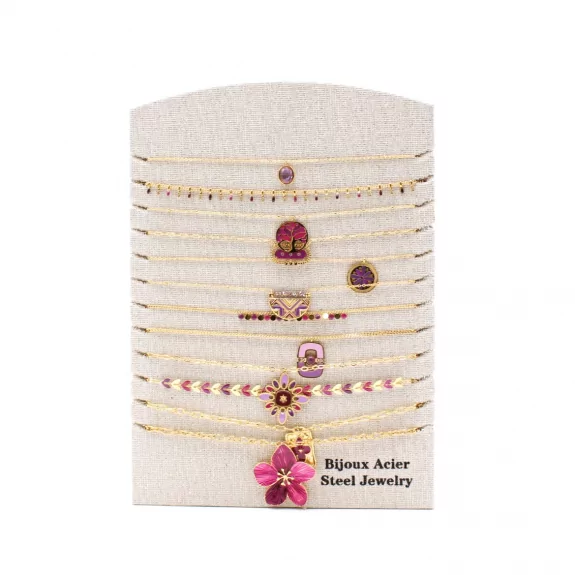 Pack 12 Colliers Acier Inoxydable - VIOLET