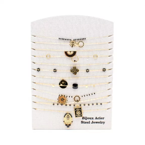 Pack 12 Colliers Acier Inoxydable - NOIR