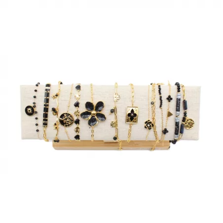 Pack de 12 bracelets acier - NOIR