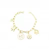 Bracelet breloques trèfle et fleurs