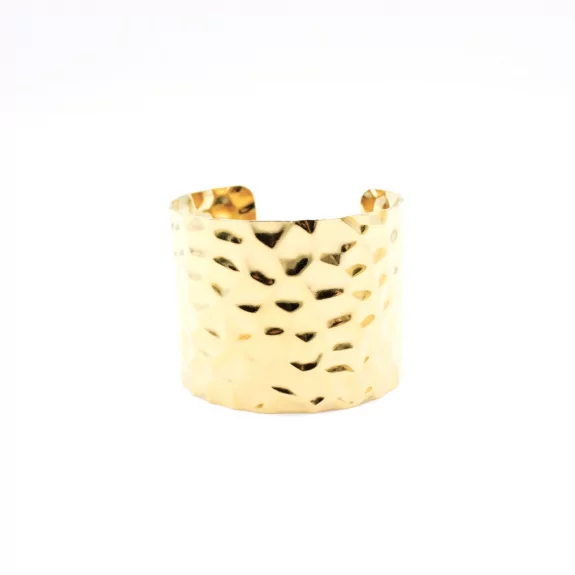 Jonc doré large acier inoxydable