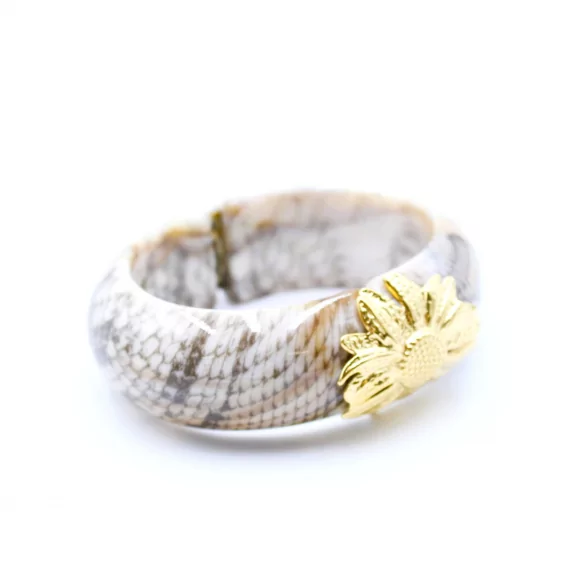 Bracelet tendance résine - animal et fleur acier