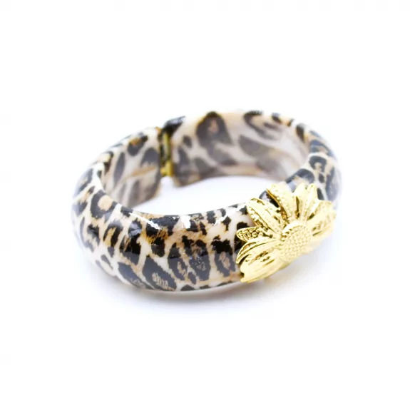 Bracelet tendance résine - animal et fleur acier
