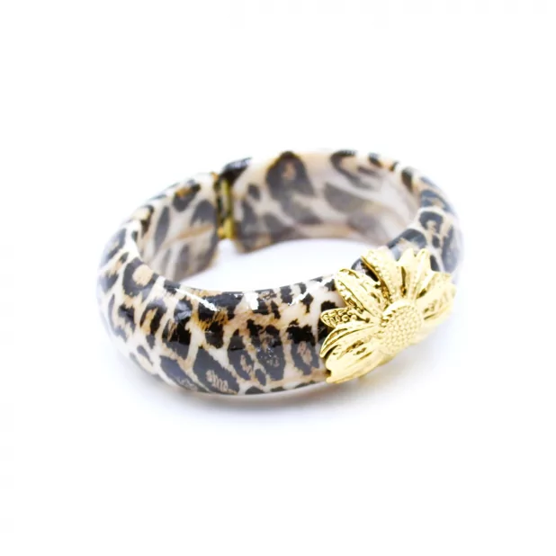 Bracelet tendance résine - animal et fleur acier