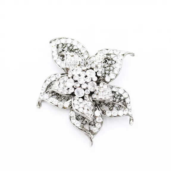 Broche fleur strass