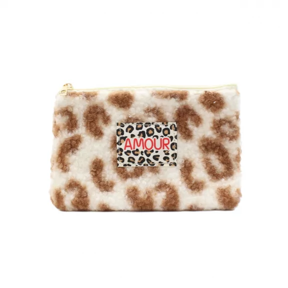 Pochette message moumoute - AMOUR léopard