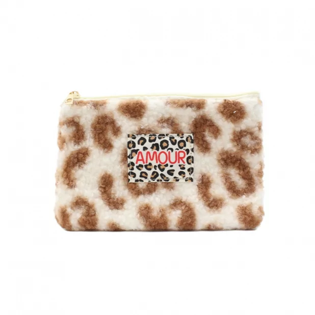 Pochette message moumoute - AMOUR léopard