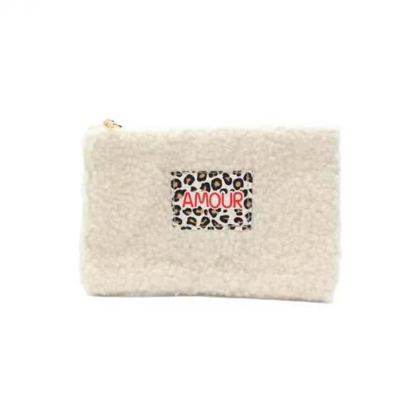 Pochette message moumoute - AMOUR léopard