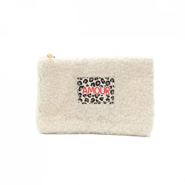 Pochette message moumoute - AMOUR léopard