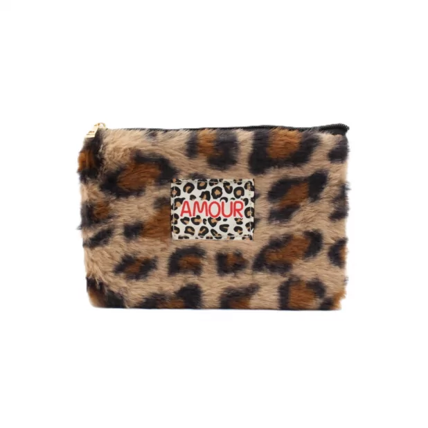 Pochette message moumoute - AMOUR léopard