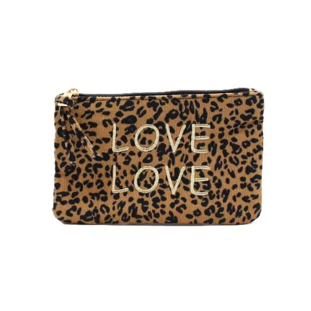 Pochette léopard message - LOVE LOVE