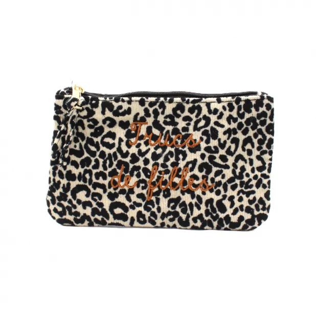 Pochette léopard message - Trucs de filles