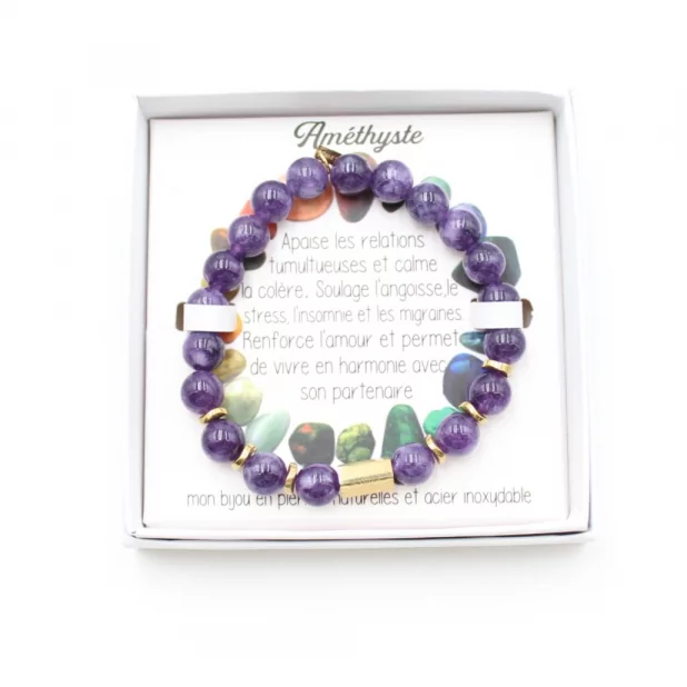 bracelet pierre naturelle améthyste