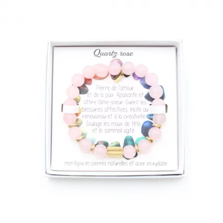 bracelet pierre naturelle quartz rose