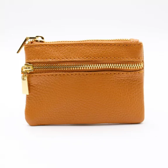 Porte monnaie en cuir grainé